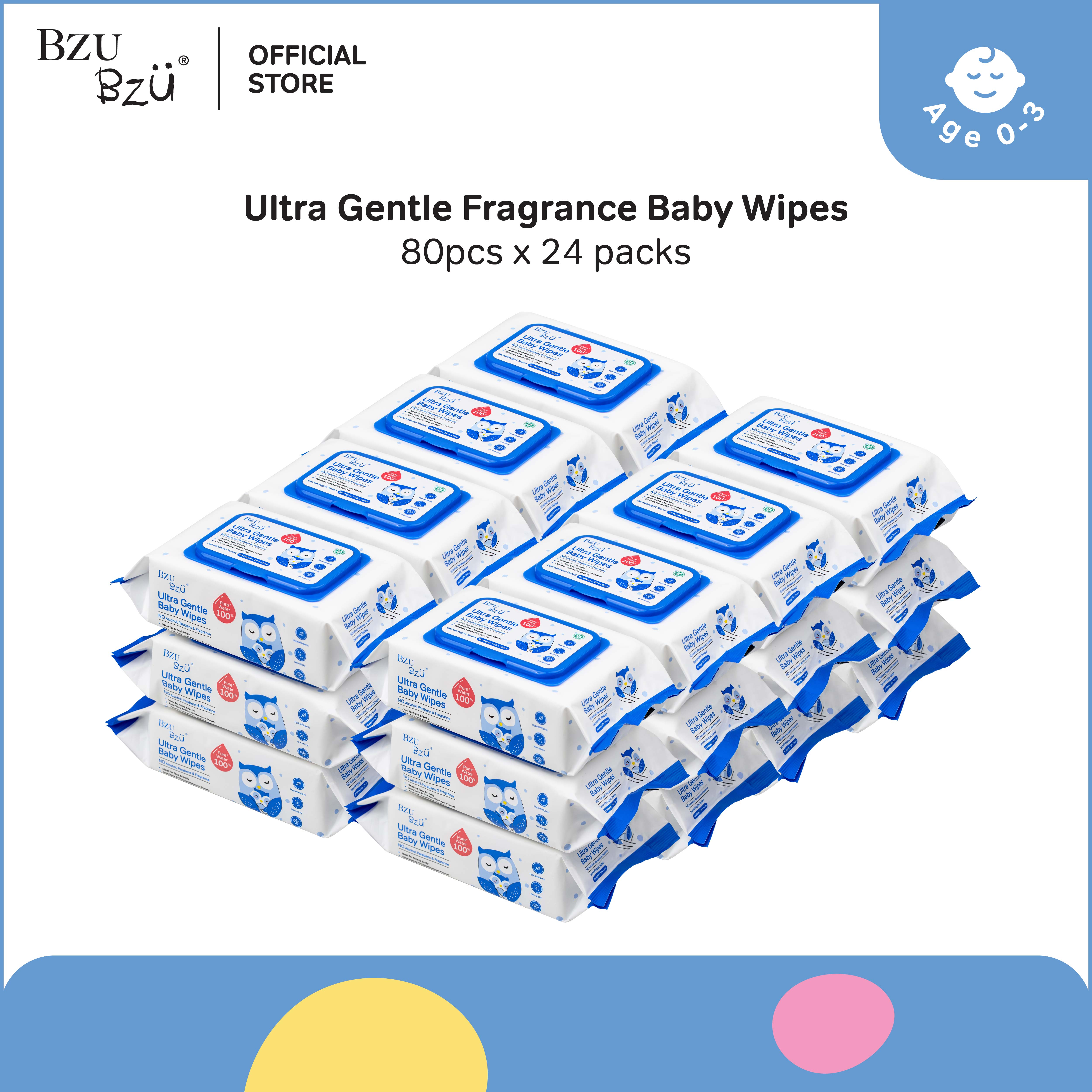 BZU BZU Ultra Gentle Fragrance Free Baby Wet Wipes (80 pcs x 24) [Exp: Year 2028]