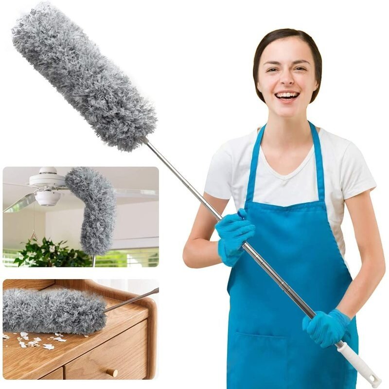 Varitystore280cm Extendable Soft Microfiber Cleaning Duster with Bendable
