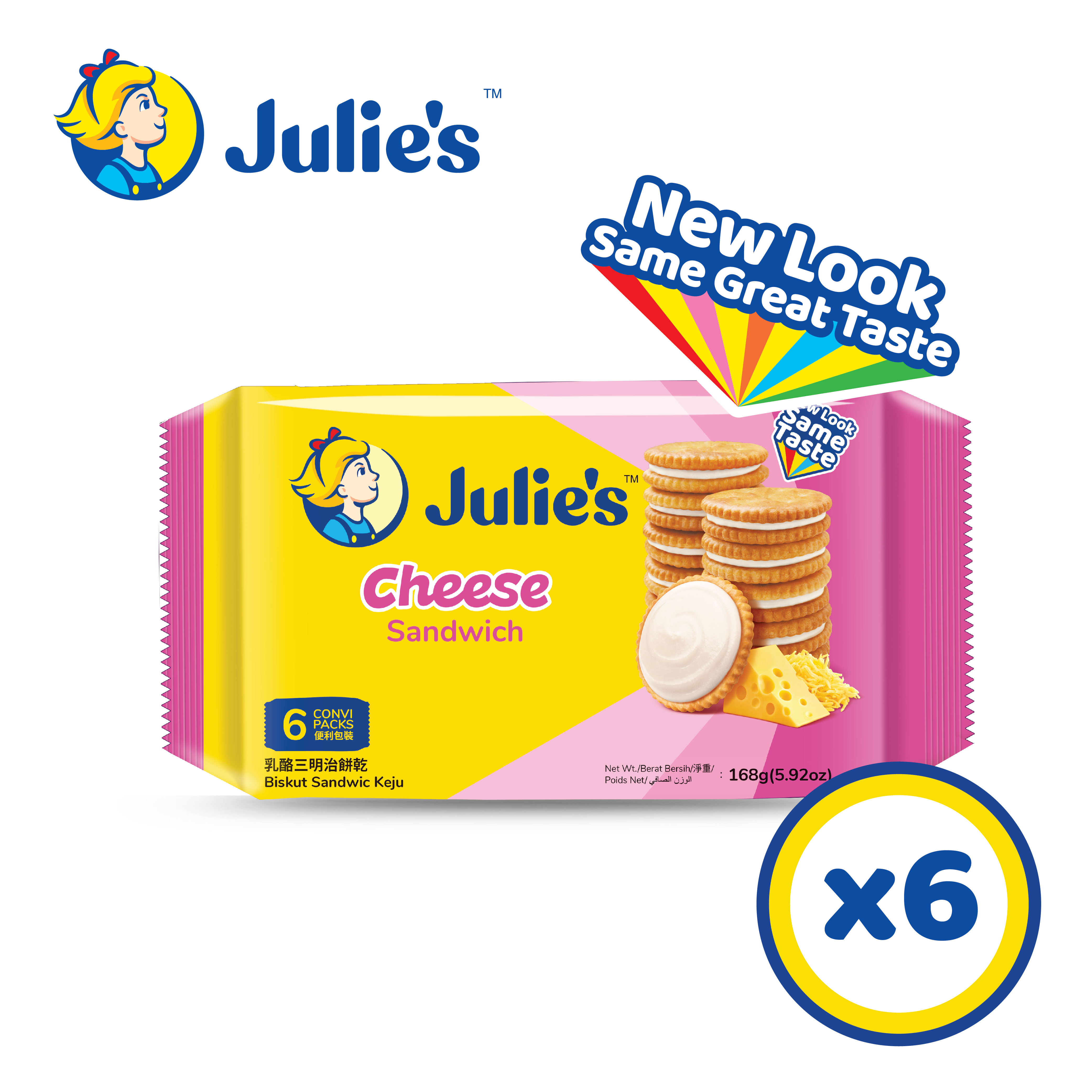 Julie's Cheese Sandwich 168g x 6 pack