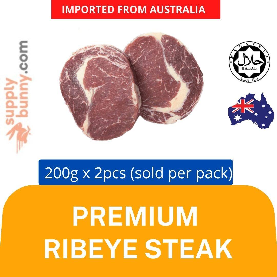 Australian Premium Ribeye Steak (200g/pcs x 2 per Pack) Frozen Steak Daging Tulang Rusuk 牛肋排 Selamat Supplies