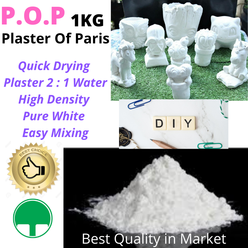 1KG Plaster of Paris Fine Powder Casting Powder Gypsum Plaster Calcium Sulfate Pop Diy Home Project 1 KG
