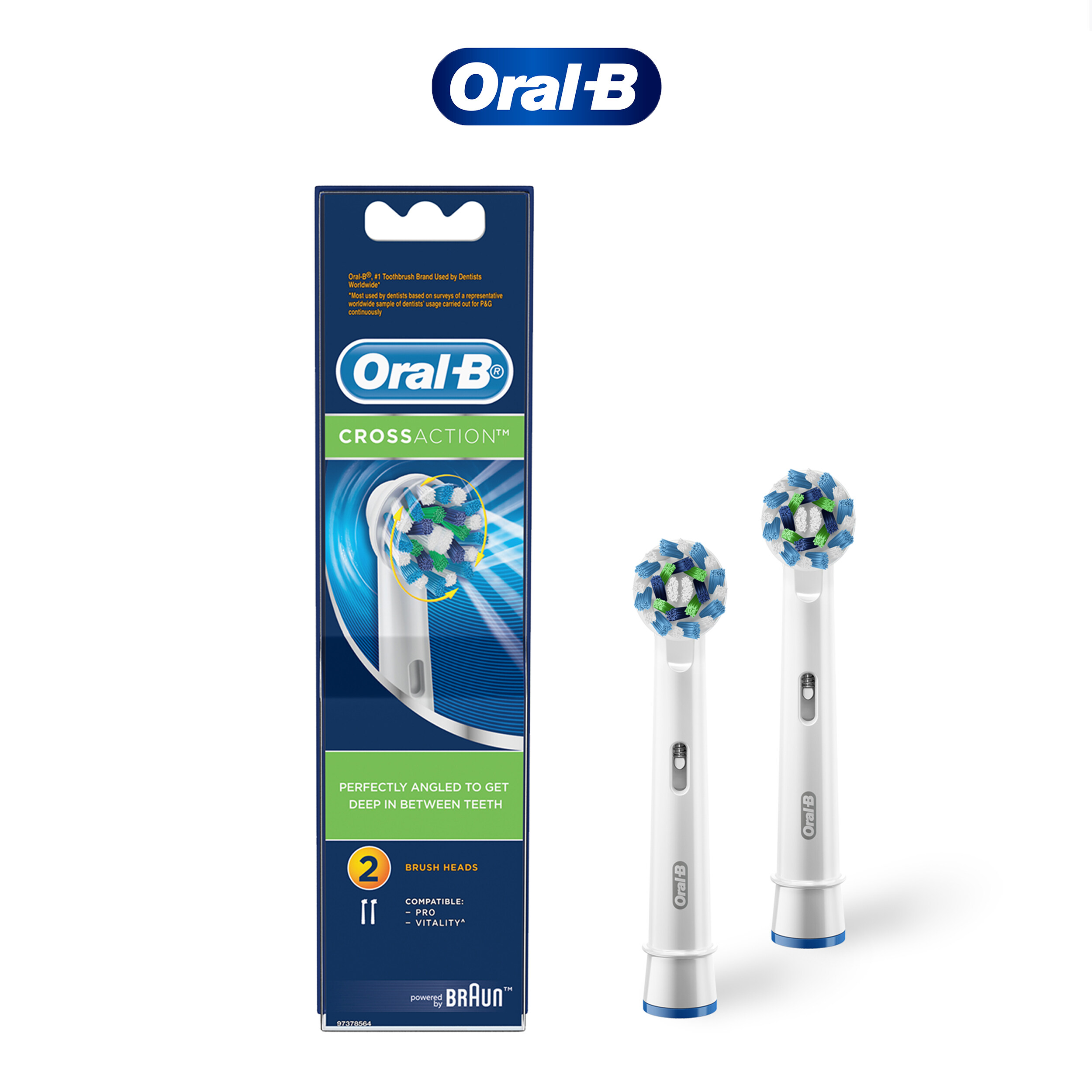 Oral-B Power Brush Set CrossAction Refill 2 Count