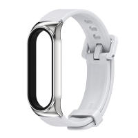 VUAERANG for Xiaomi Mi Band Strap Silicone Sport Wristband Bracelets for Smart Watches Mi Band 6 5 4 3 Universal Metal Shell Breathable Silicone Strap for Mi Band 7