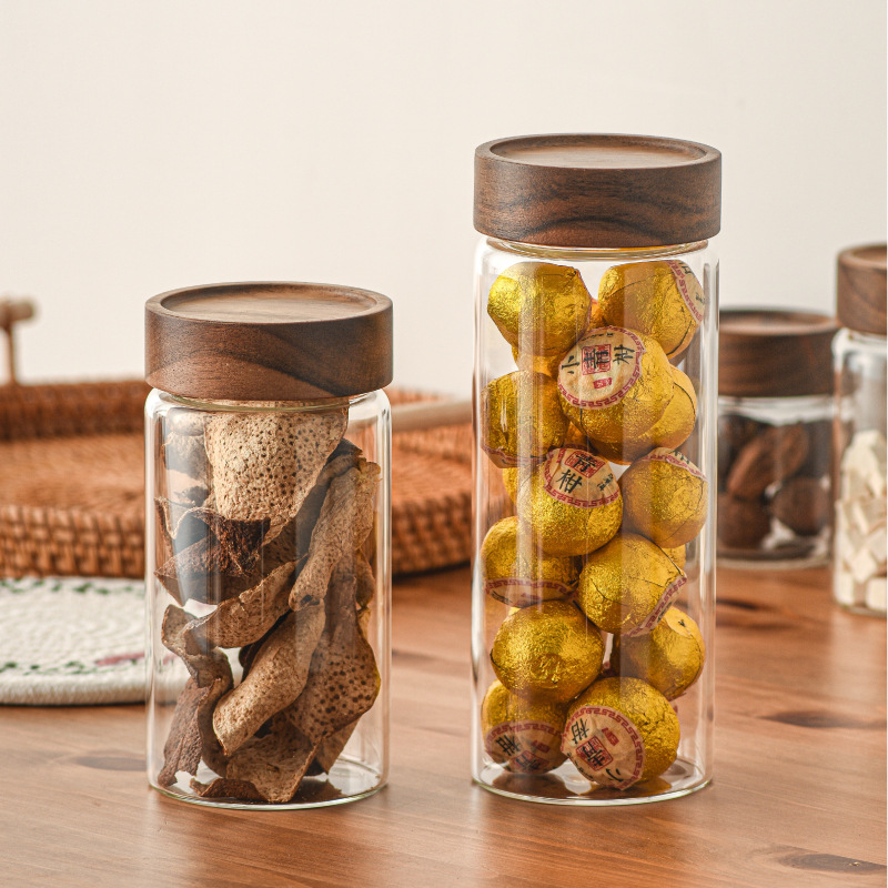 [QQ tiny spot]06YM Tea Jar Glass Jar Tangerine Peel Sealed Jar Kitchen Dry Goods Pepper Aniseed Storage Jar Coffee Candy Storage Kitchen Storage