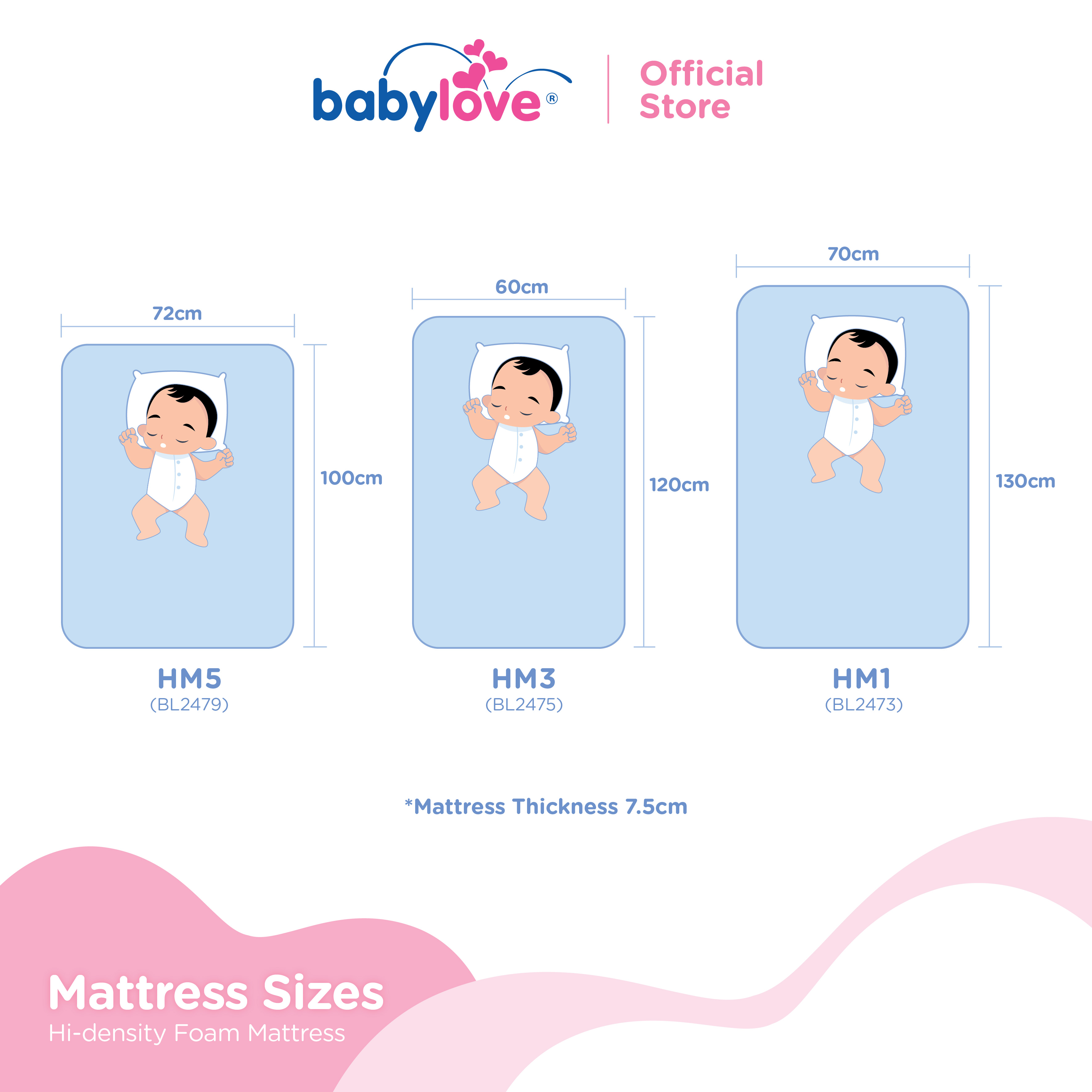 Babylove Quilted Hi-Density Foam Mattress With Zip - Baby bed