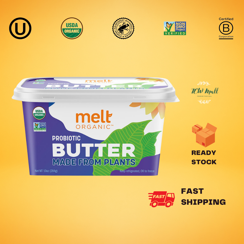 MELT ORGANIC Probiotic Butter 284gms - 100% VEGAN ORGANIC BUTTER (Imported from USA) (Plant-Based) (Vegan Choice)