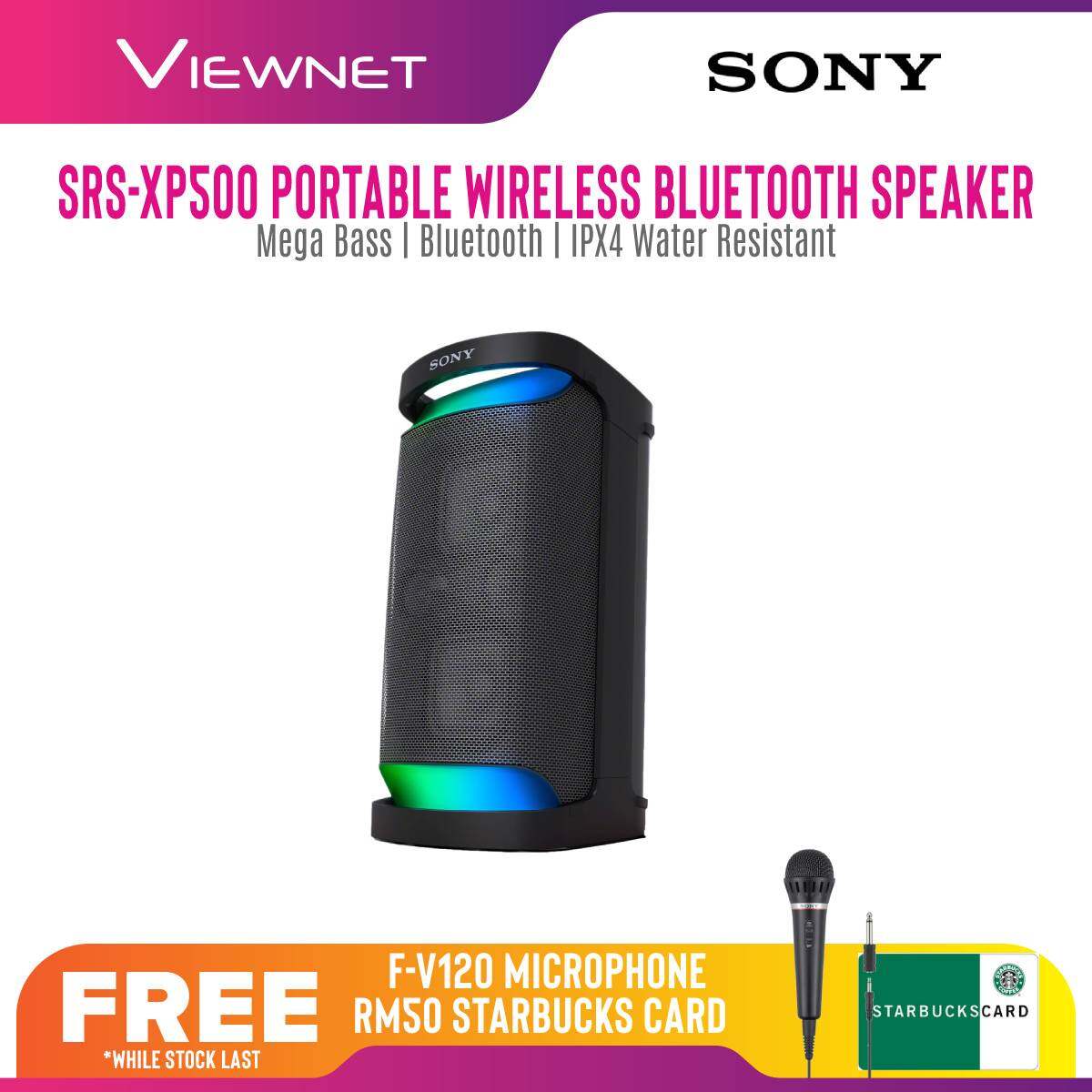[PRE-ORDER] [NEW LAUNCH] Sony SRS-XP500 Series Portable Wireless Bluetooth Speaker with Extra Bass , IPX Water Resistant + (Free Gifts: F-V120 Microphone + RM50 Starbucks Card(While Stock Last ) (ETA: 2021-08-04)
