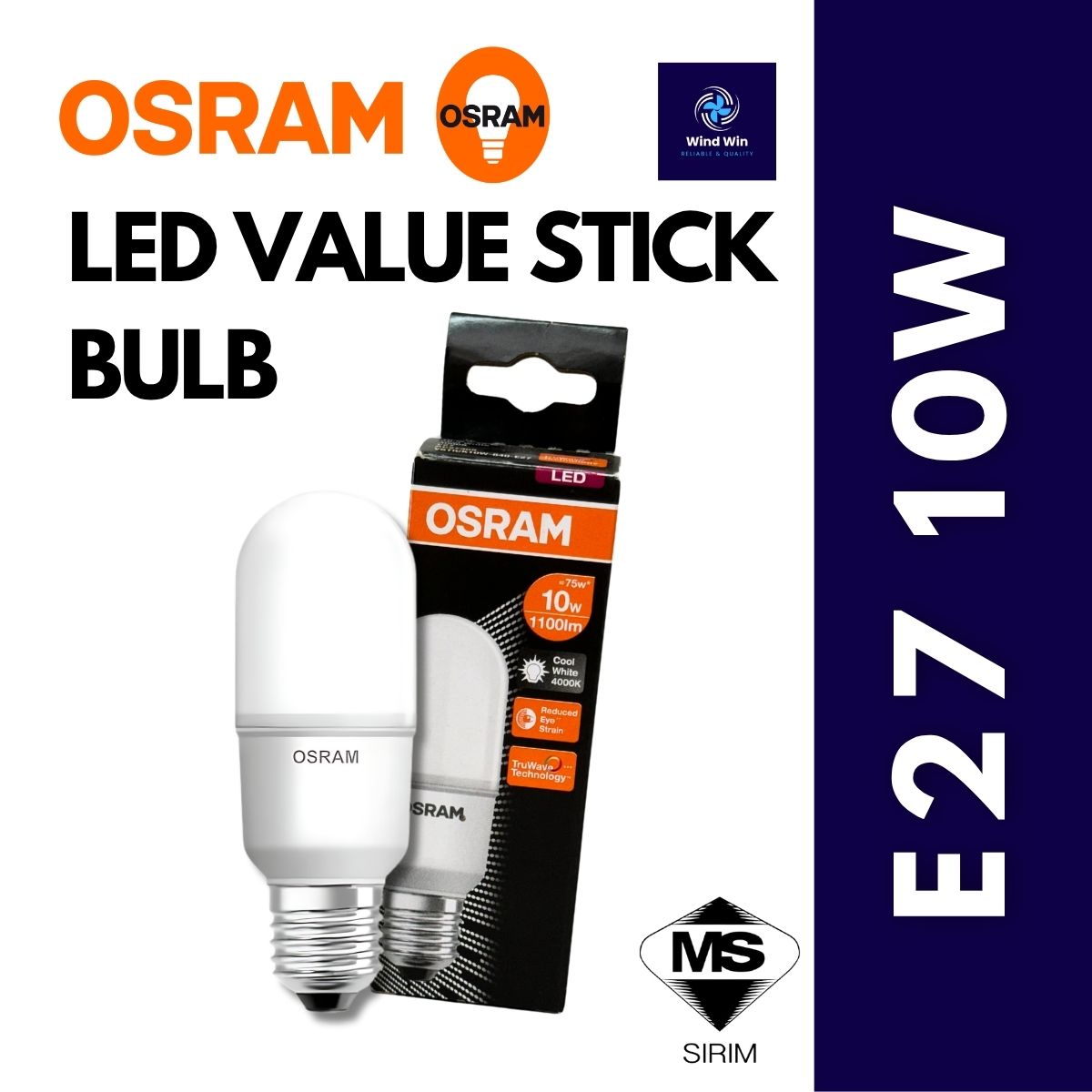 OSRAM LEDVANCE LED VALUE STICK BULB E27/E14 5W/7W/10W/12W/14W/15W [WARM WHITE/COOL WHITE/DAYLIGHT]