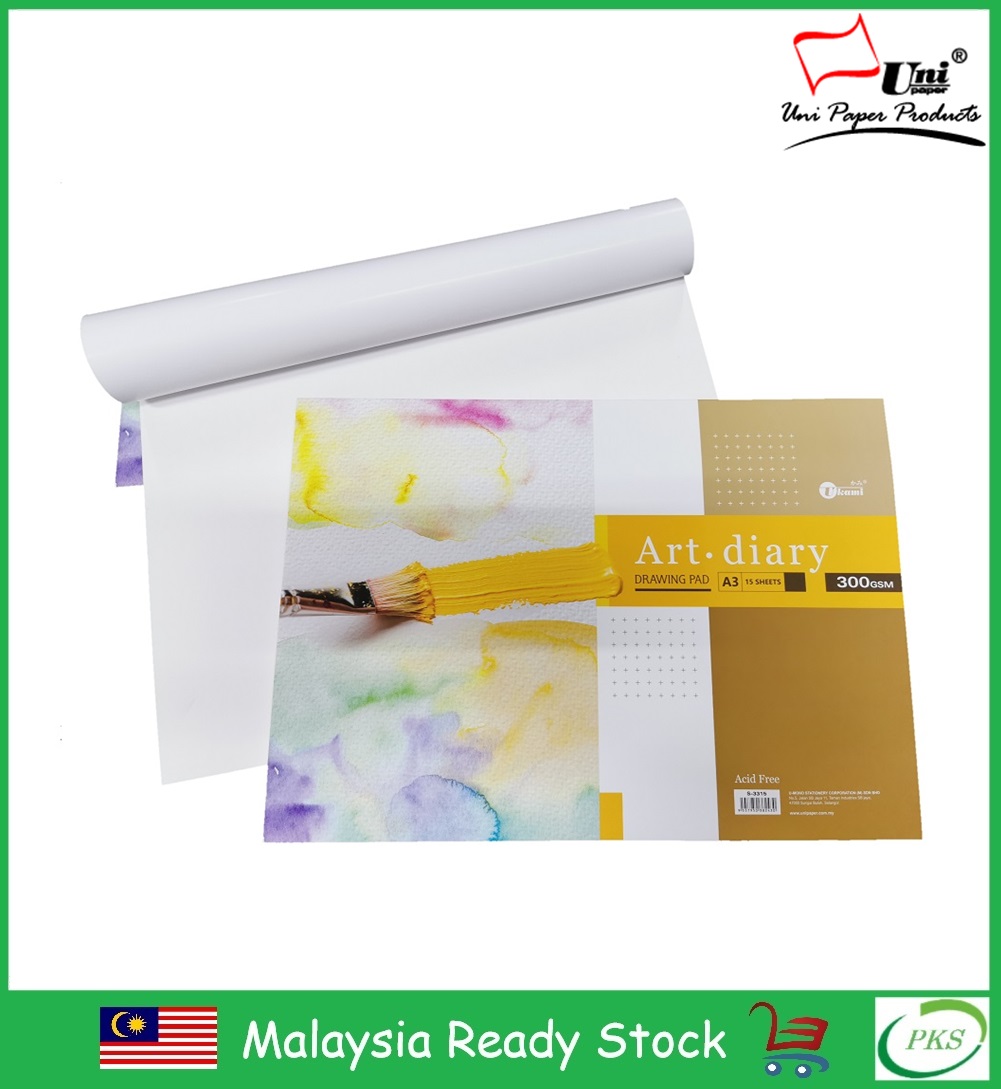 Art Diary A3 Drawing Pad 300gsm 15 Sheets Drawing Block Sketch Paper (Ukami S-3315)