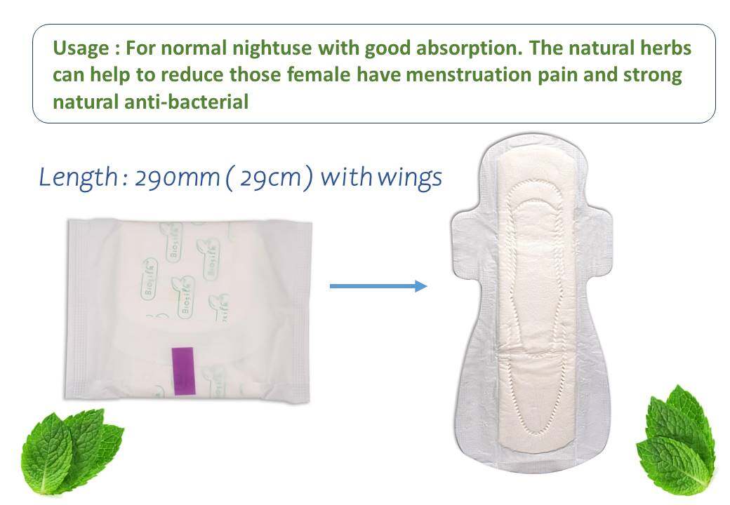 Biosilk Herbal Maxi Nightuse Sanitary Napkins / Pads 29cm