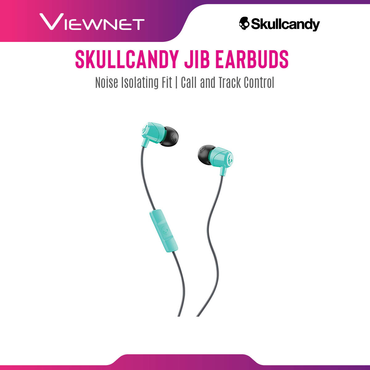 Skullcandy Jib Earbuds with Microphone, Noise Isolating Fit, Call and Track Control, In-Ear (SK-S2DUYK-441)
