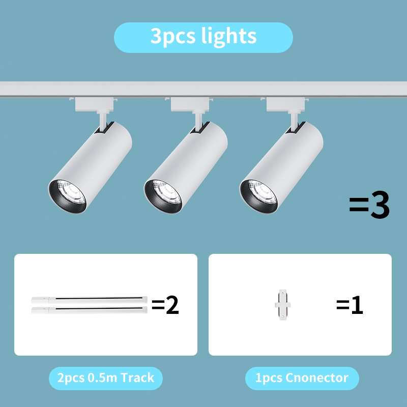 TEP LED Track Lights Full Set 20W 40W Super Bright Commercial Spotlight for Clothing Store Decorative Lighting