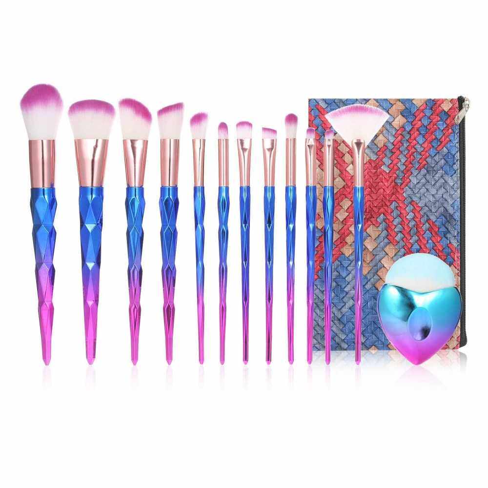 13Pcs Makeup Brushes Set with Bag Synthetic Hair Foundation Powder Eye Cosmetic Brushes (Standard)