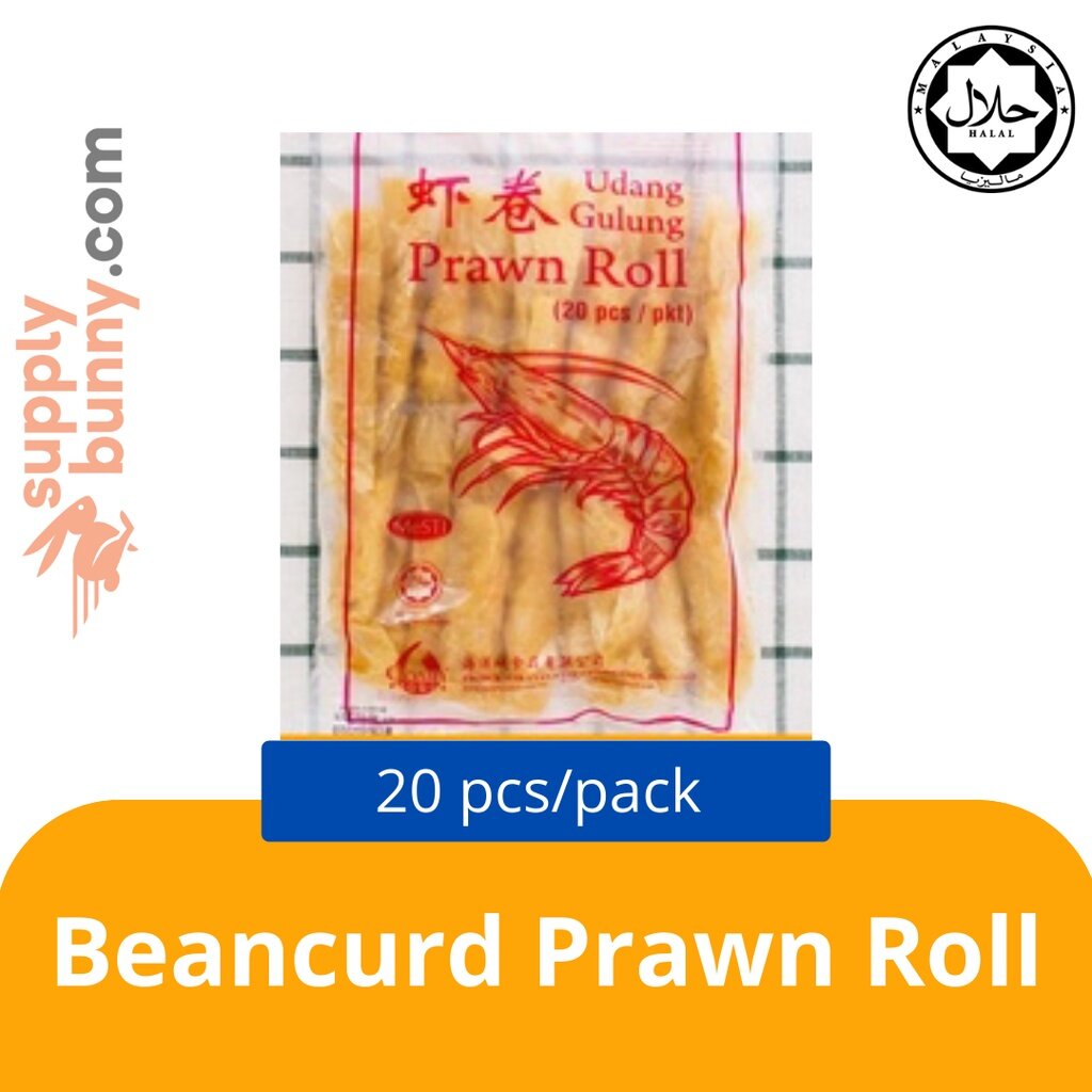 Beancurd Prawn Roll (20pcs) 豆腐虾卷 Lox Malaysia Frozen Beancurd Prawn Roll Gulung Udang Tauhu