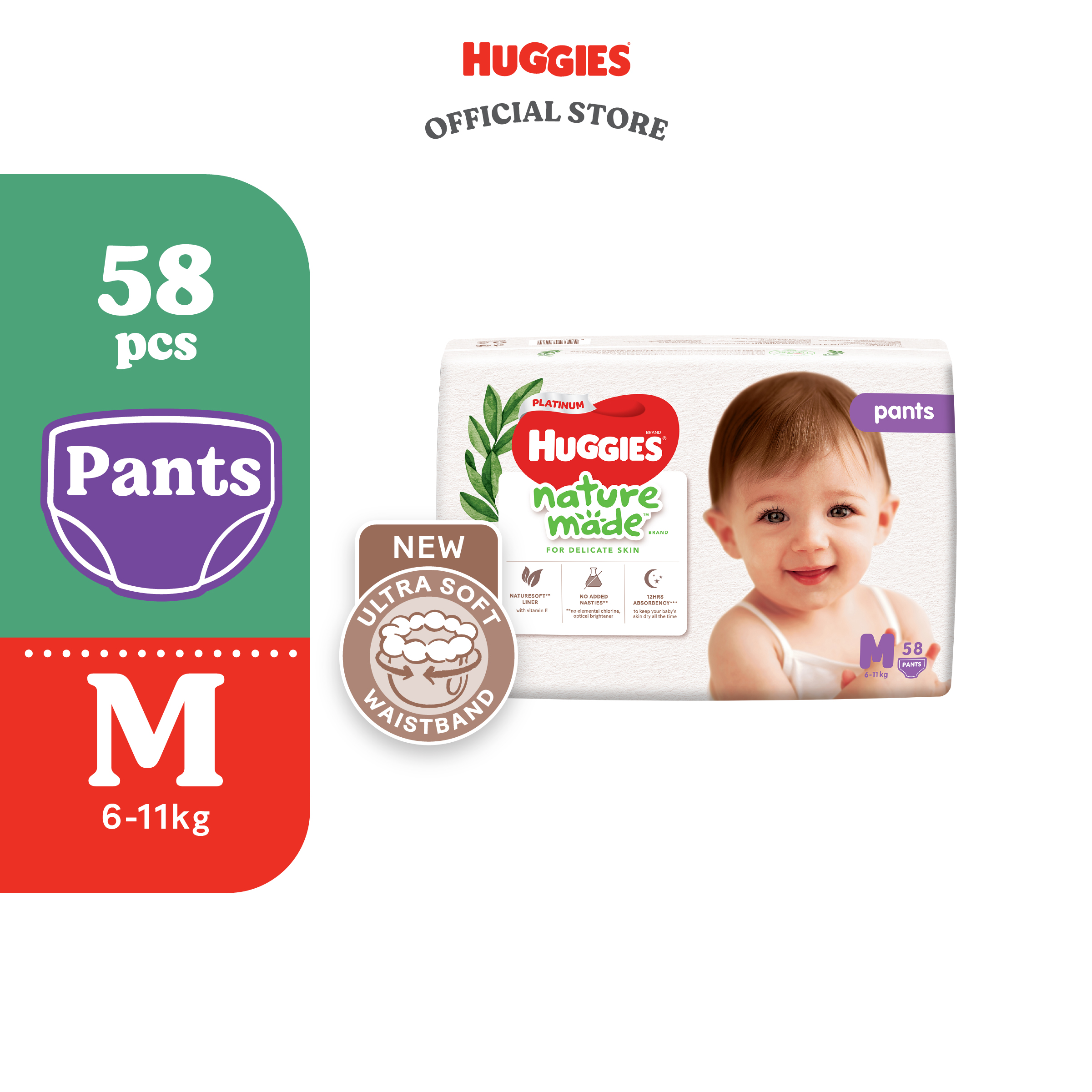 [PREORDER l SHIP BY 26.07] Huggies Naturemade Pants M58/L44/XL38/XXL26 (1 pack)