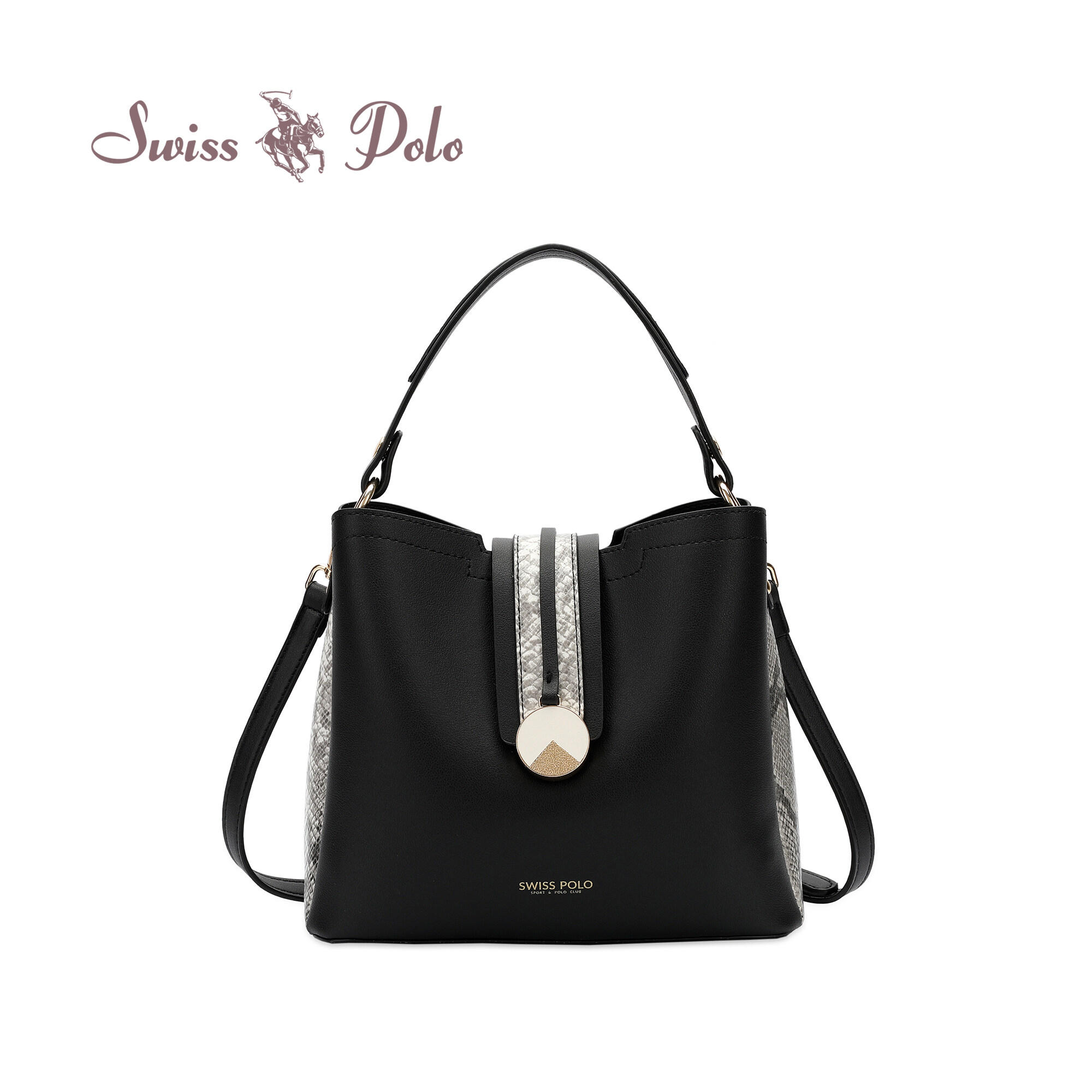 SWISS POLO Ladies Top Handle Sling Bag HBT 96872-1 BLACK