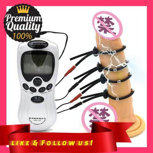 People\'s Choice [ Local Ready Stock ] Power Electric Penis Ring Shock Electrical Shock Exotic Accessories Toy For Male Bird Electro Shock SM Toy Massager