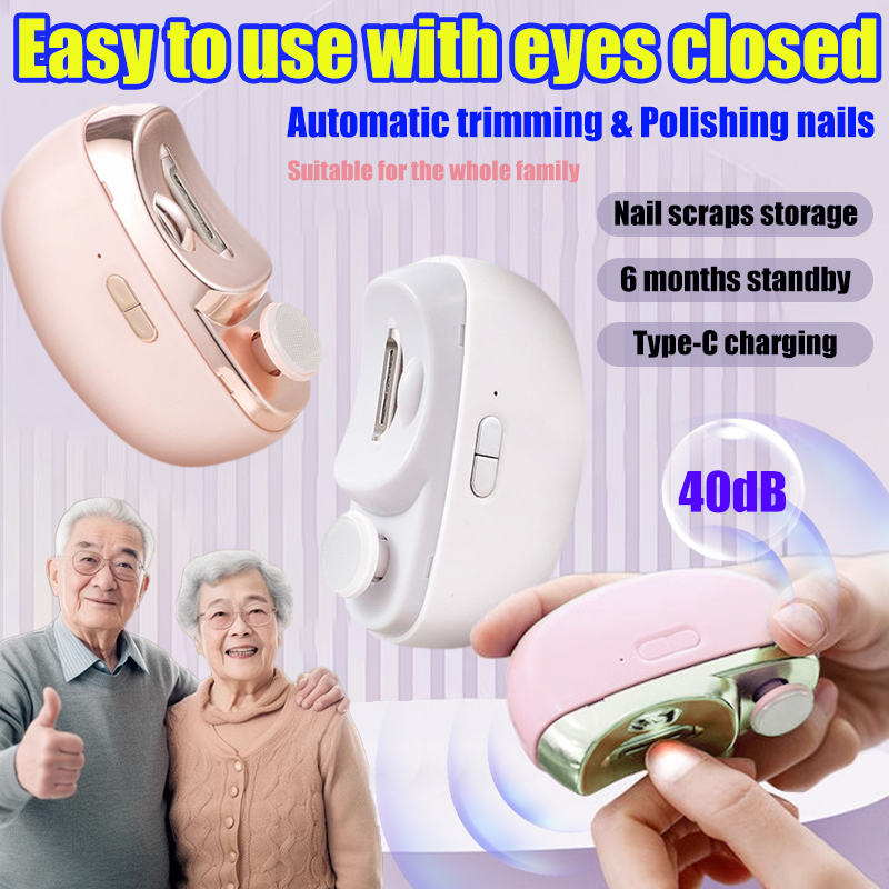 Tropicana 360 Pemangkas kuku elektrik Electric nail trimmer for baby and the elderly Baby nail trimmer Zero perception Quickly remove nails Electric nail clippers set Ultra-quiet design Electric automatic nail clipper Multiple grinding heads 指甲剪 USB charg