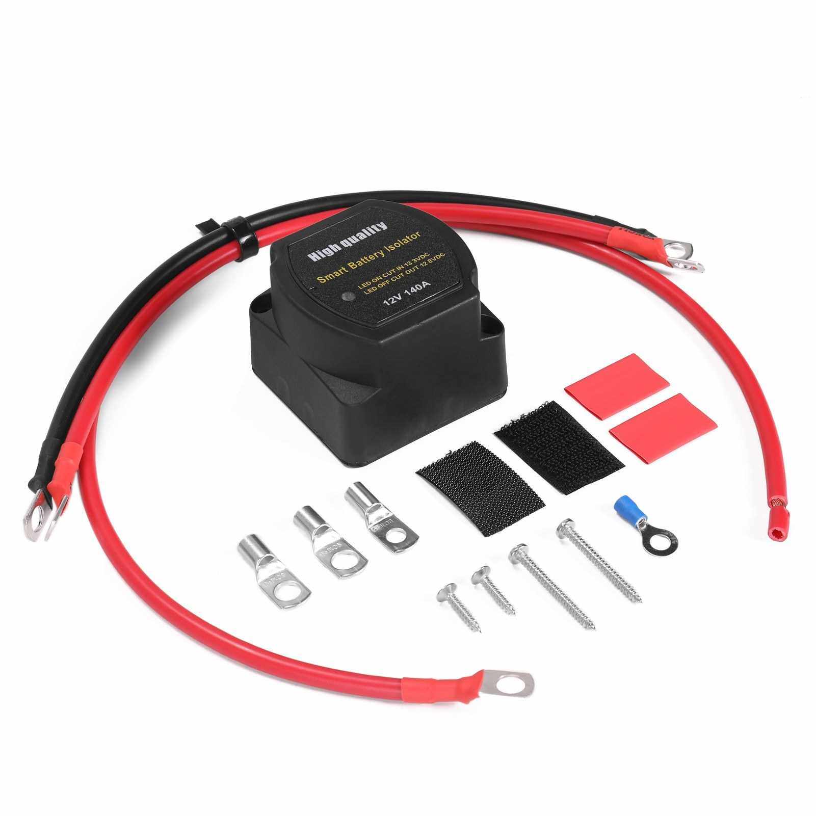 Best Selling 12 V 140A Voltage Sensitive Relay Intelligent Battery Isolator Recharging 2 Battery for Car SUV Ships (Standard)