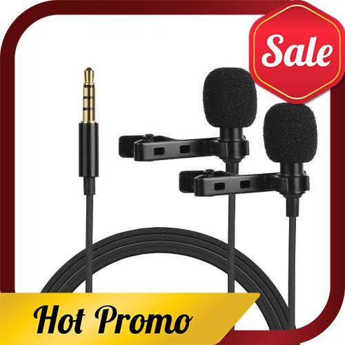 Omnidirectional Electret Condenser Lavalier Microphone Dual Head with