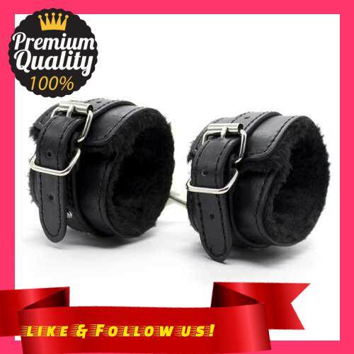 People\'s Choice BDSM Bondage Handcuffs Slave Restraints Adjustable PU Leather Plush Handcuff Ankle Cuff Sex Toys Erotic Fetish Adult Product (Black)