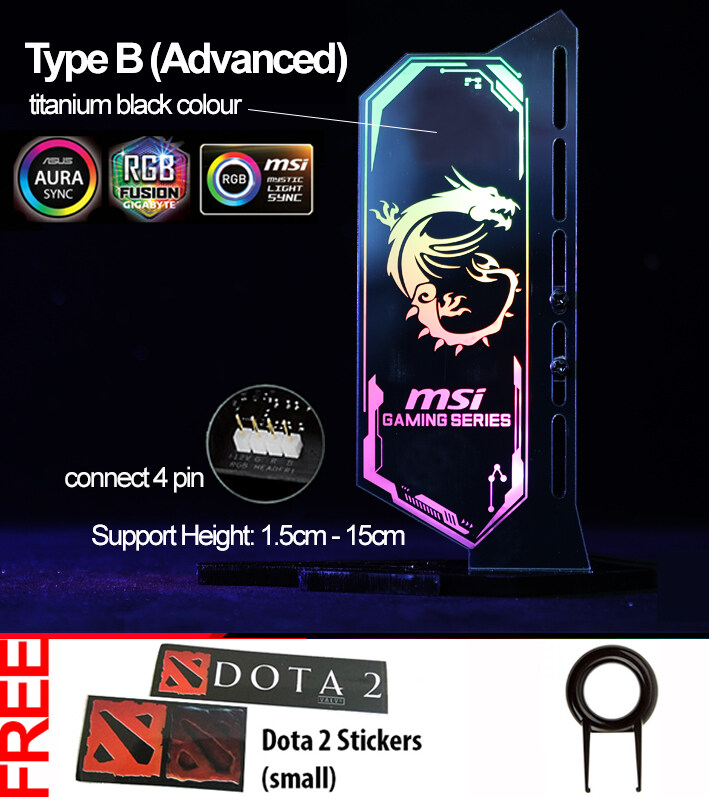 Vertical GTX AMD Graphic Card Holder GPU Holder 12V RGB (AURA