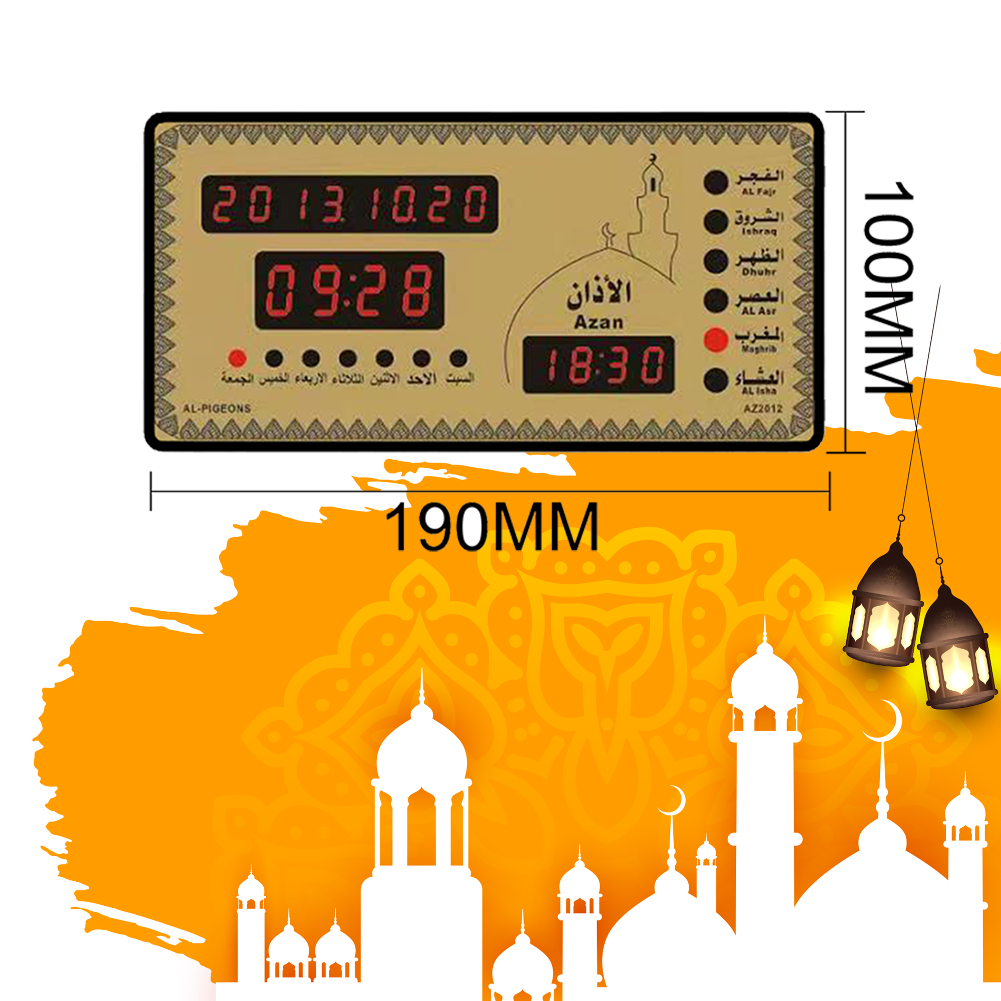 Jam Azan Digital Muslim Wall Table Digital Azan Clock Jam Dinding and table Included Adapter