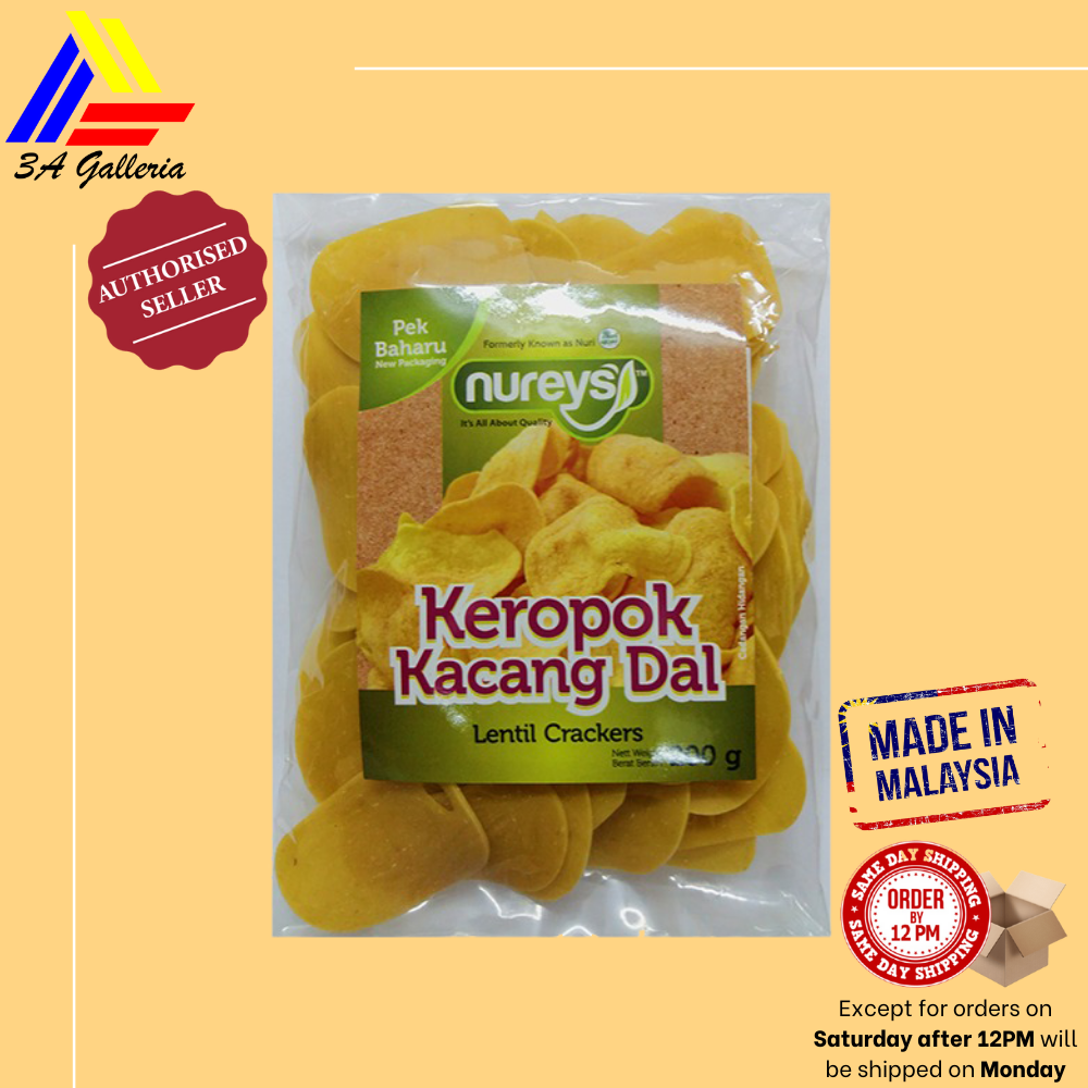 Nureys Keropok Kacang Dal Mentah Lentil Crackers 200g