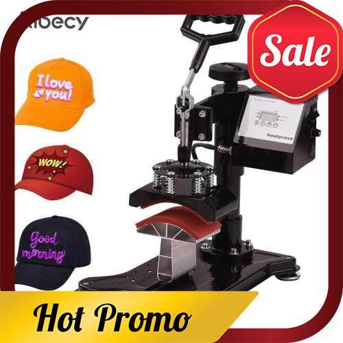 Aibecy 5.5x3 Inch Swing Away Combo Digital Hat Cap Heat Press Thermal Transfer Machine (Black)