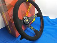 350MM 14″ Deep Dish Sport Steering Wheel Suede baldu kain Fits MOMO OMP NARDI BOSS HUB