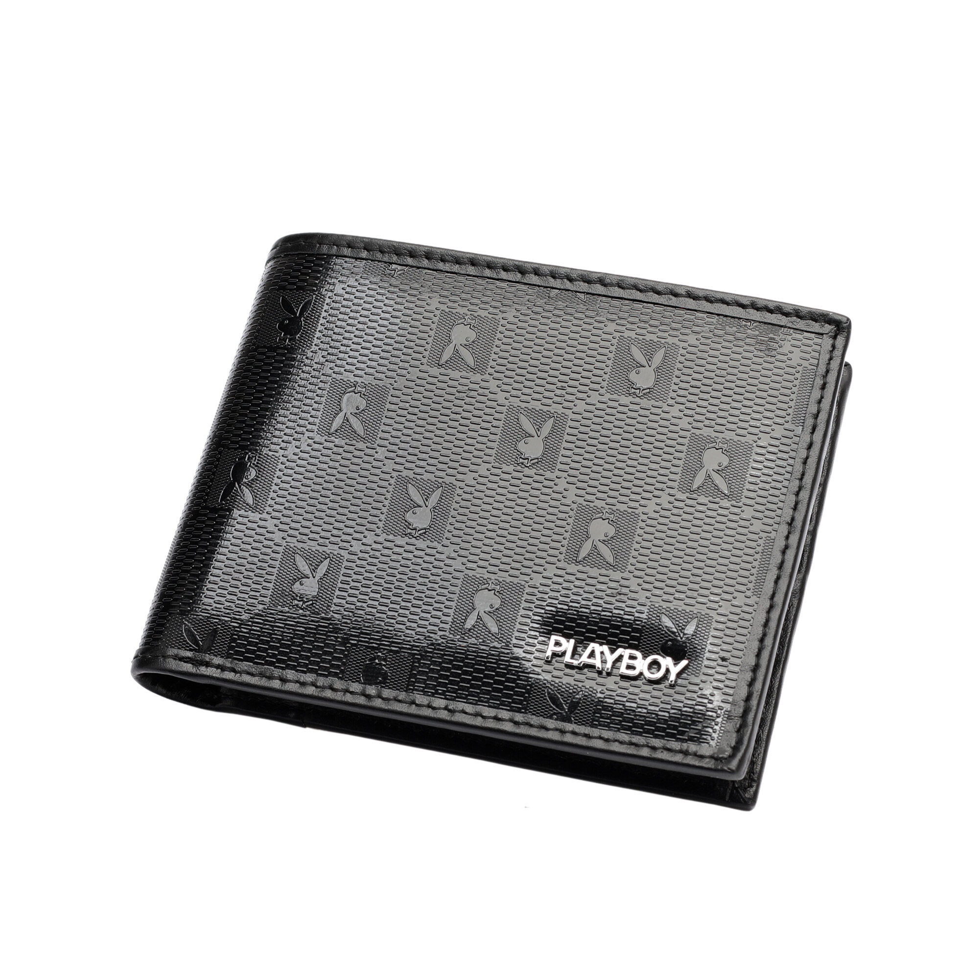 PLAYBOY Monogram RFID Long Wallet / Bifold Wallet PW 235 Black