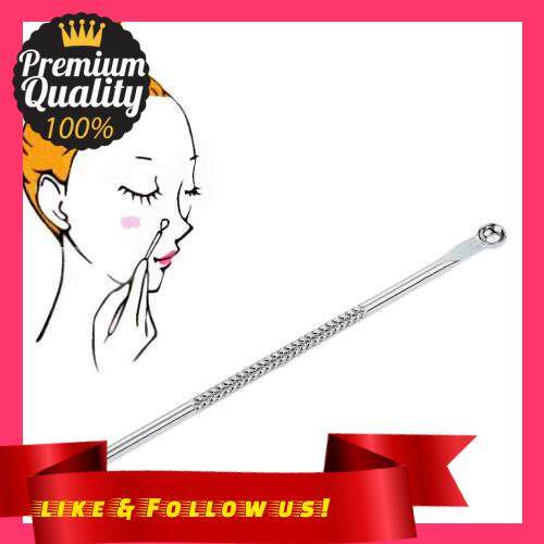 People\'s Choice Stainless Blackhead Comedone Facial Acne Cleaner Double Ends Stainless Steel Pimple & Blackhead Remover Acne Extractor Remover Tool Safety Tool (Silver)
