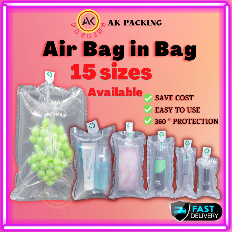 Bag in Bag Inflatable Bubble Wrap Air Packaging Protective Bag Column Cushion Beg Bubble Air Pack Bag 袋中袋