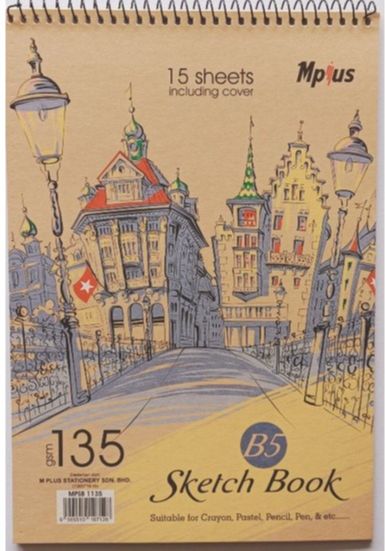 A4 / B5 Sketch Book Blank Notebook (135 gsm 15 sheets) 画画本 绘画本 素描本