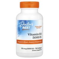 Doctors Best Vitamin D3 125 mcg (5000 IU) 180 Softgels/ 360 Softgels/720 Softgels