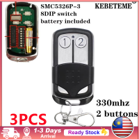 (Local Seller) KEBETEME 3PCS SMC5326 Dip Switch Auto Gate 330mhz Remote Control Cloning Duplicator 433mhz Key Remote Control Controller