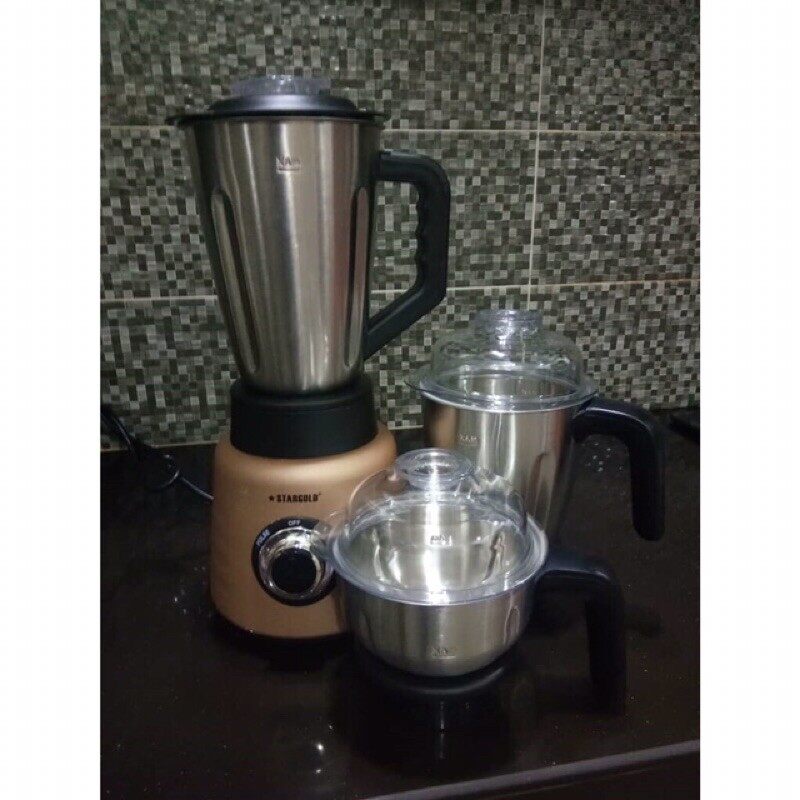 [ReadyStock] STARGOLD SG-1366 Stainless steel 3 in 1 Mixer Grinder Blender 600W POWERFUL COPPER MOTOR