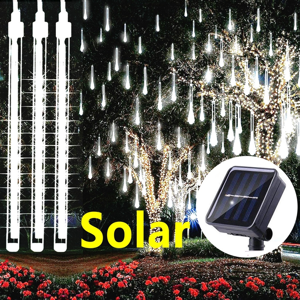 Waterproof 30/50CM LED Meteor Shower Rain Lights Falling Raindrop Fairy String LightIciclelights for Outdoor Indoor Halloween