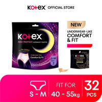 Kotex Overnight Panties S-M (2s x 16 Packs) - Period Panties with 360⁰ Anti-Leakage Protection Disposable