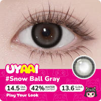 【Korean Gray Series 14.2~15mm】UYAAI Contact Lens Power(0.00~-6.00) Natural Engarging Make Up Lens 1Pair(2Pcs)