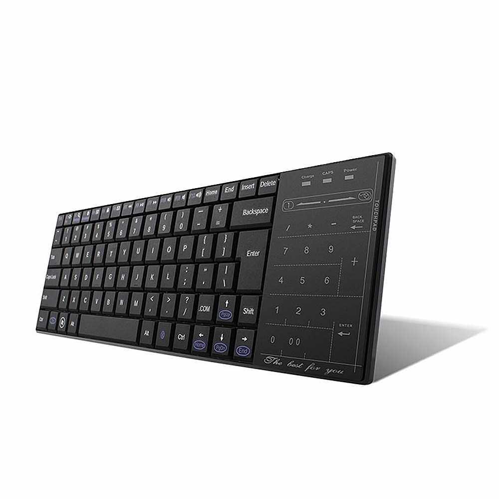 BT10 Wireless BT Keyboard with Touch Pad 2 in 1 Mouse&Pad Function Keyboard for Android/ IOS/Windows Phone/Tablet/Laptop (Black)