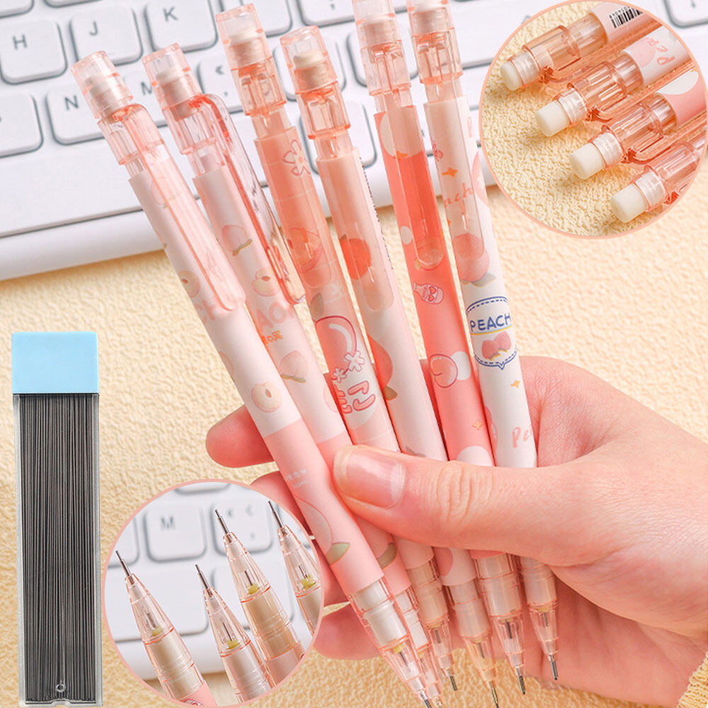 1 chiếc bút chì tự động bấm hình quả đào mật ong dễ thương 0.5mm kèm tẩy 100 chiếc bút chì đồ dùng văn phòng trường học văn phòng phẩm cho học sinh