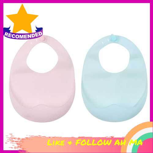 BEST SELLER Baby Silicone Bibs Set of 2 Adjustable Extra Thin Baby Feeding Bibs Waterproof Soft Drooling Bibs for Home Life Travel Gift for Infants Toddlers (Pgr)