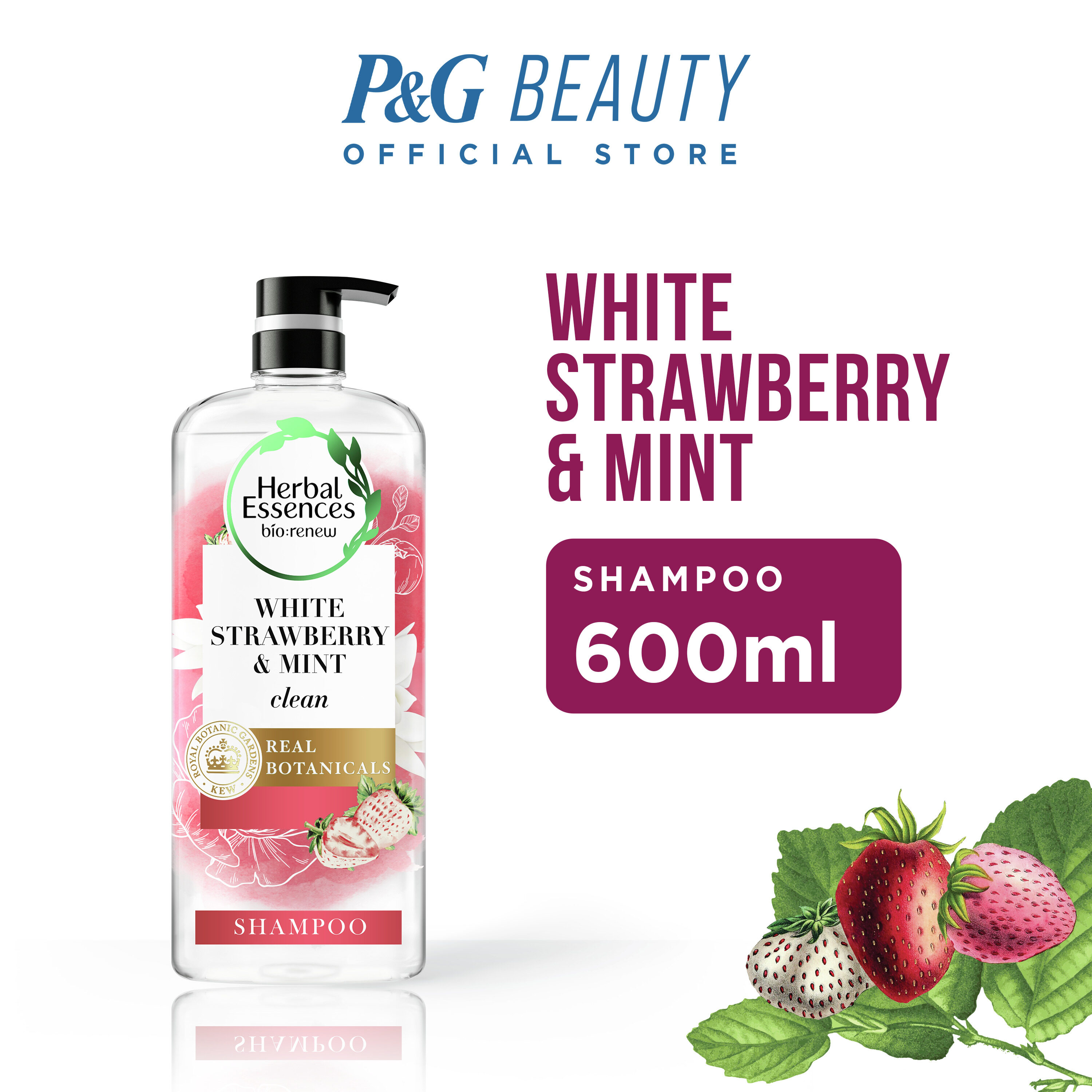 Herbal Essences Bio:Renew CLEAN White Strawberry & Sweet Mint Shampoo 600ml