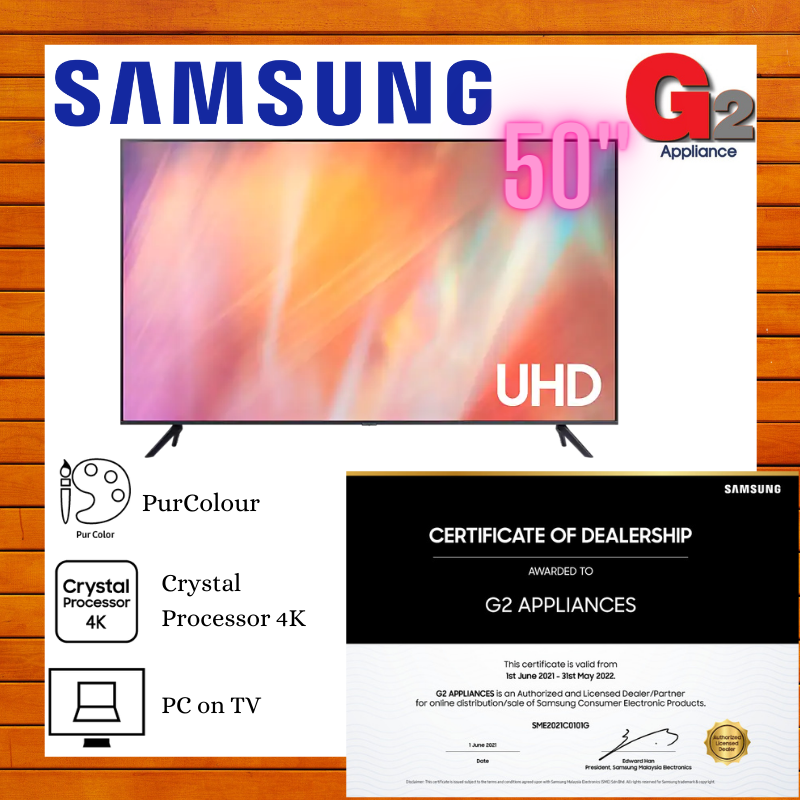 Samsung (New) UHD 4K Smart TV 50\'\' UA50AU7000 - 2YEAR Samsung Malaysia Warranty