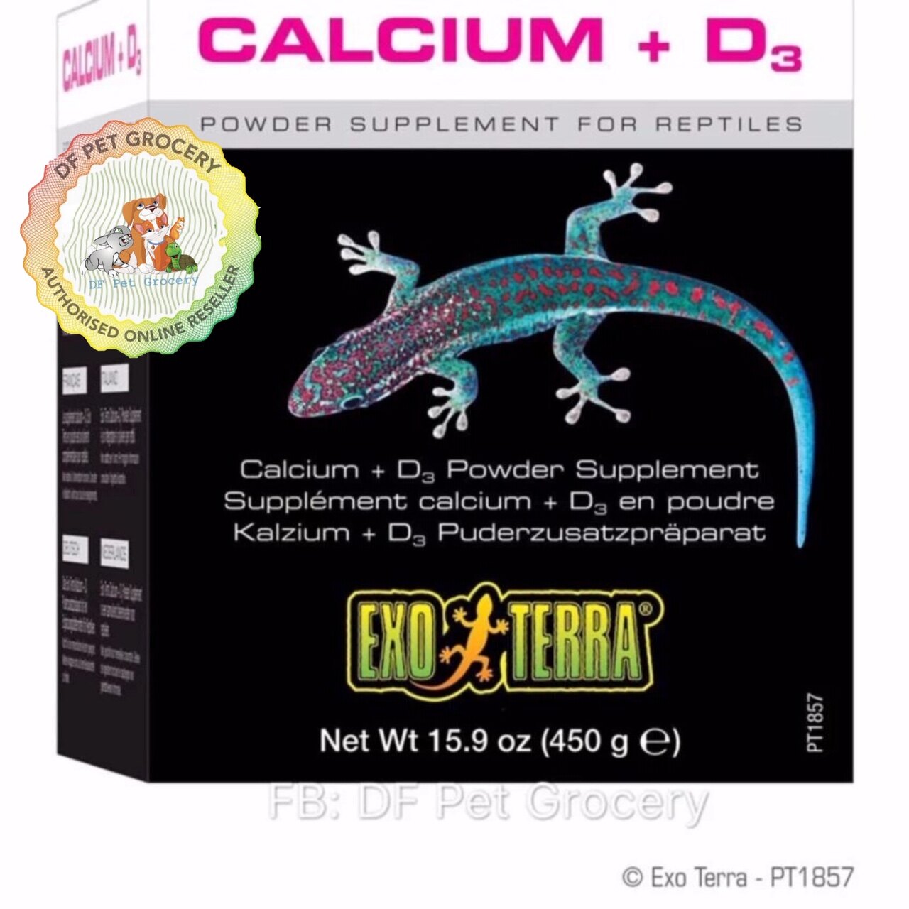 Exo Terra Calcium + D3 Powder Supplement For Reptiles 450g PT1857
