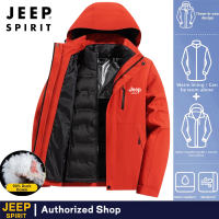 JEEP SPIRIT windbreaker winter 3-in-1 detachable lining couples top thick jacket for men