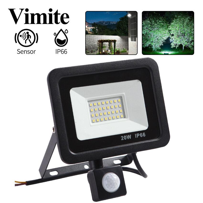 【Ready Stock】Vimite LED Lampu Flood Light Super Bright Motion Detector Outdoor Light 10W 20W 30W 50W 100W Security Lights IP66 Waterproof Garden Spotlight Daylight for Yard House Villa Wall Street Basketball Court Arena White