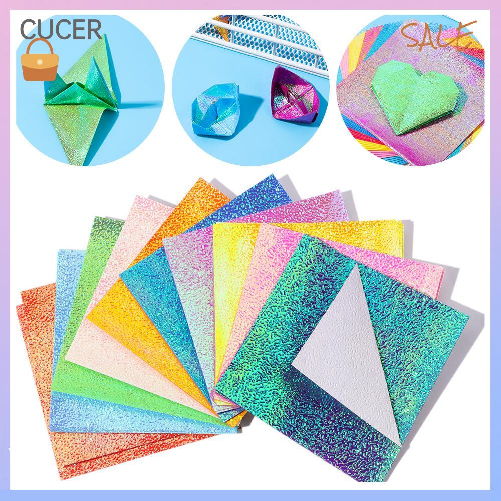 【COD】50 Sheets Glittering Origami Paper Square Folding Papers Single-sided Mixed Color Scrapbooking Decor Handmade Material Stationery Supplies
