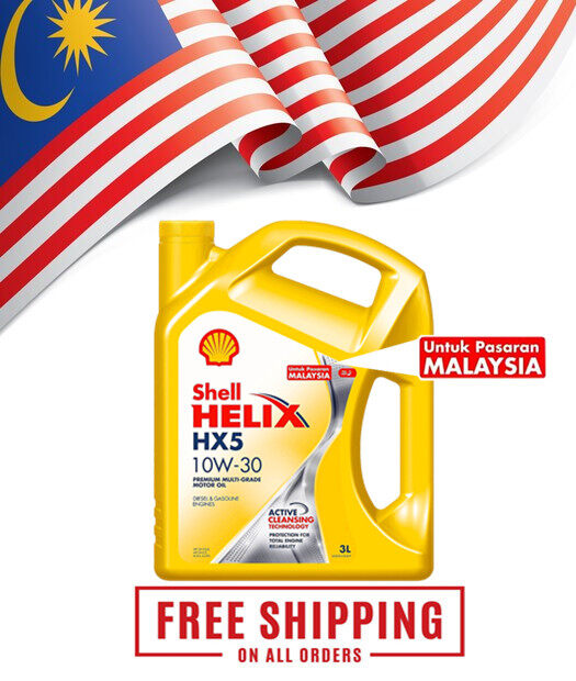 [Untuk Pasaran Malaysia] Shell Helix HX5 10W30 Engine Oil SN/CF A3/B3 (3L) 10W-30 3Liters (Minyak Hitam Kereta)